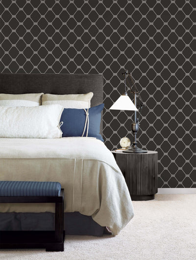 product image for Rope Black Wallpaper from the Deauville 2 Collection by Galerie Wallcoverings 4