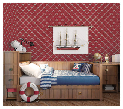 product image for Rope Red Wallpaper from the Deauville 2 Collection by Galerie Wallcoverings 88