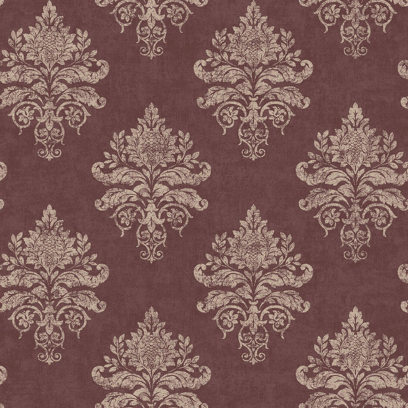 media image for Nordic Elements Damask Wallpaper in Red 28