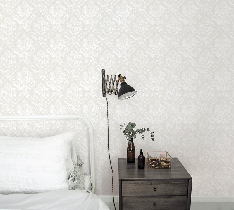 media image for Damask Grey Wallpaper from the Vintage Roses Collection by Galerie Wallcoverings 277