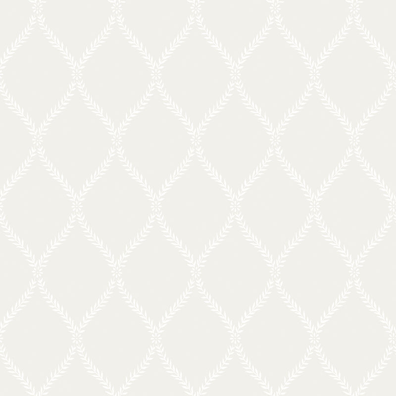 media image for Geometric Trellis Cream/White Wallpaper from the Vintage Roses Collection by Galerie Wallcoverings 269
