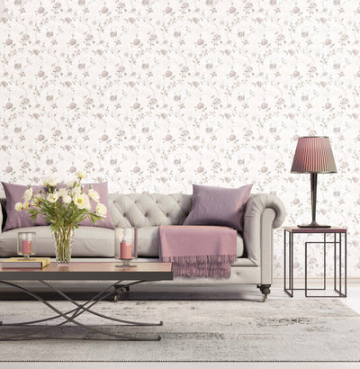 product image for Calligraphy Rose Neutral Wallpaper from the Vintage Roses Collection by Galerie Wallcoverings 0