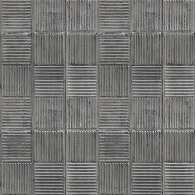 product image for Steel Plates Charcoal Wallpaper from the Grunge Collection by Galerie Wallcoverings 7