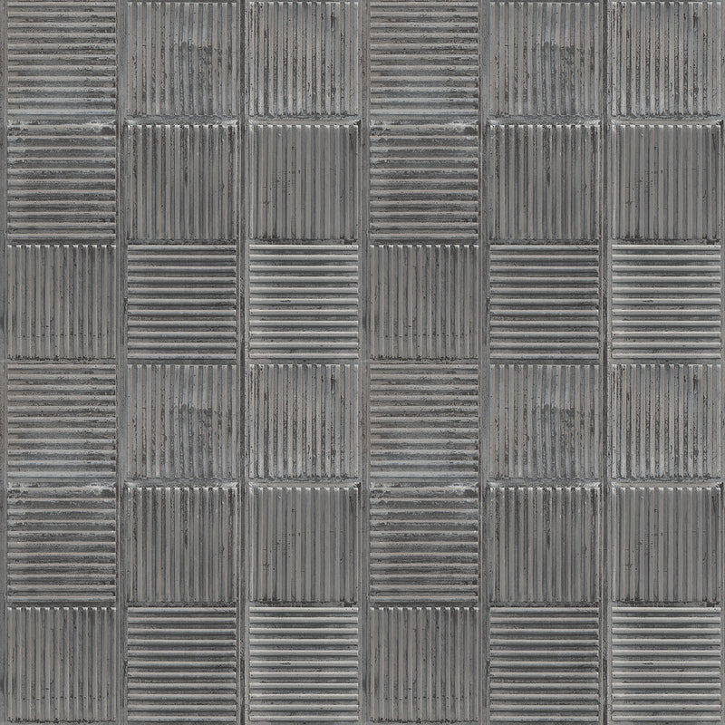 media image for Steel Plates Charcoal Wallpaper from the Grunge Collection by Galerie Wallcoverings 276
