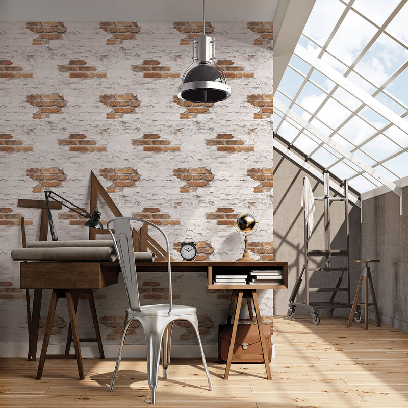 media image for Exposed Brick Ochre Wallpaper from the Grunge Collection by Galerie Wallcoverings 288