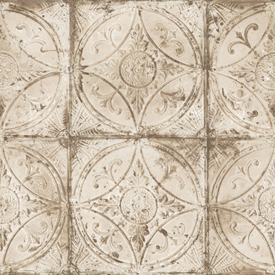 product image for Tin Tile Beige Wallpaper from the Grunge Collection by Galerie Wallcoverings 34