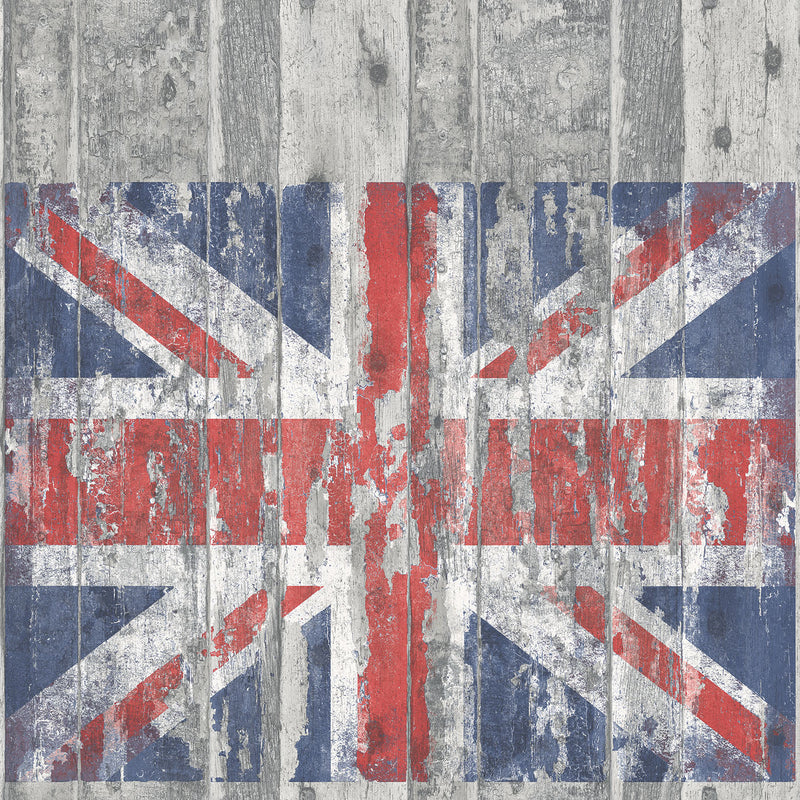 media image for Union Jack Grey Wallpaper from the Grunge Collection by Galerie Wallcoverings 291