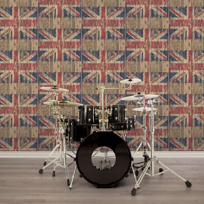 product image for Union Jack RWB Wallpaper from the Grunge Collection by Galerie Wallcoverings 27