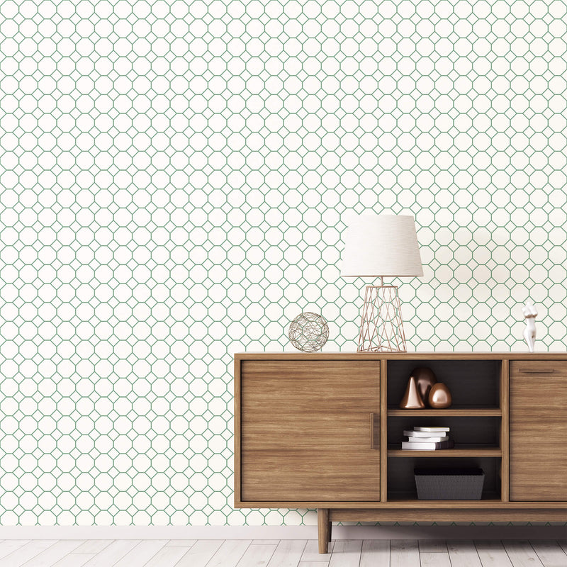 media image for Bee Hive Green/White Wallpaper from the Just Kitchens Collection by Galerie Wallcoverings 234