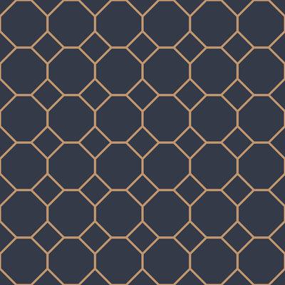 product image of Bee Hive Navy/Gold Wallpaper from the Just Kitchens Collection by Galerie Wallcoverings 573