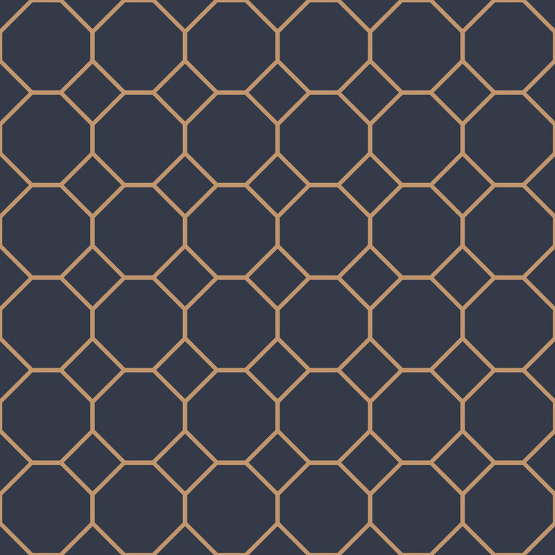media image for Bee Hive Navy/Gold Wallpaper from the Just Kitchens Collection by Galerie Wallcoverings 223