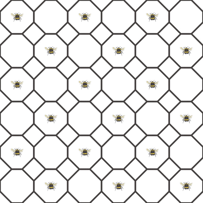 media image for sample bee hive with bees black white wallpaper from the just kitchens collection by galerie wallcoverings 1 257