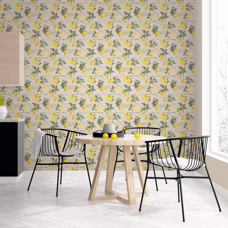 media image for Citron Botanical Taupe Wallpaper from the Just Kitchens Collection by Galerie Wallcoverings 291