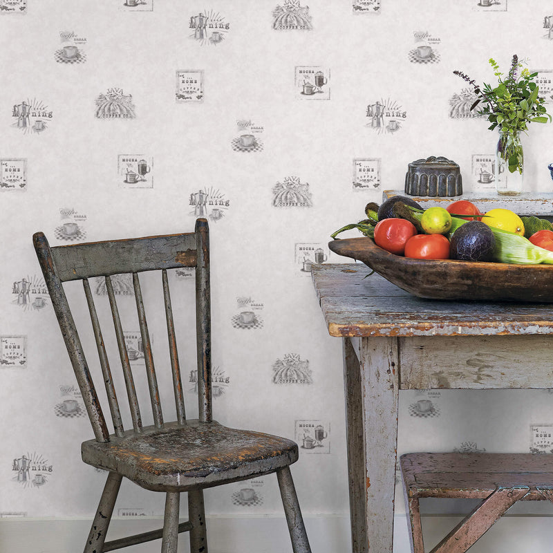 media image for Coffee Black/Grey Wallpaper from the Just Kitchens Collection by Galerie Wallcoverings 225