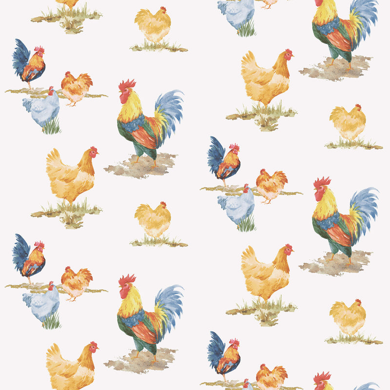 media image for Free Range Blue/Red Wallpaper from the Just Kitchens Collection by Galerie Wallcoverings 257