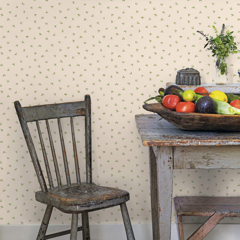 media image for Leaf Toss Taupe/Green Wallpaper from the Just Kitchens Collection by Galerie Wallcoverings 271