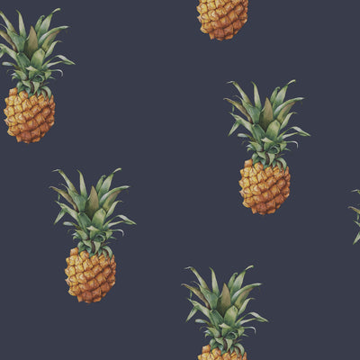 product image of Pineapples Navy Wallpaper from the Just Kitchens Collection by Galerie Wallcoverings 529