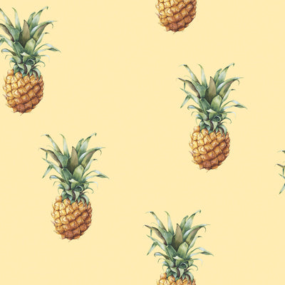 product image for Pineapples Yellow Wallpaper from the Just Kitchens Collection by Galerie Wallcoverings 57