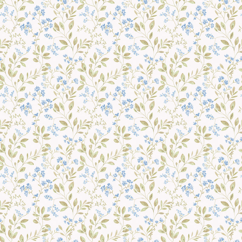 media image for Spring leaf trail Blue/Green Wallpaper from the Just Kitchens Collection by Galerie Wallcoverings 294