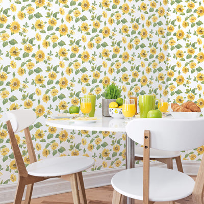 product image for Sunflower Trail Yellow/Green Wallpaper from the Just Kitchens Collection by Galerie Wallcoverings 86