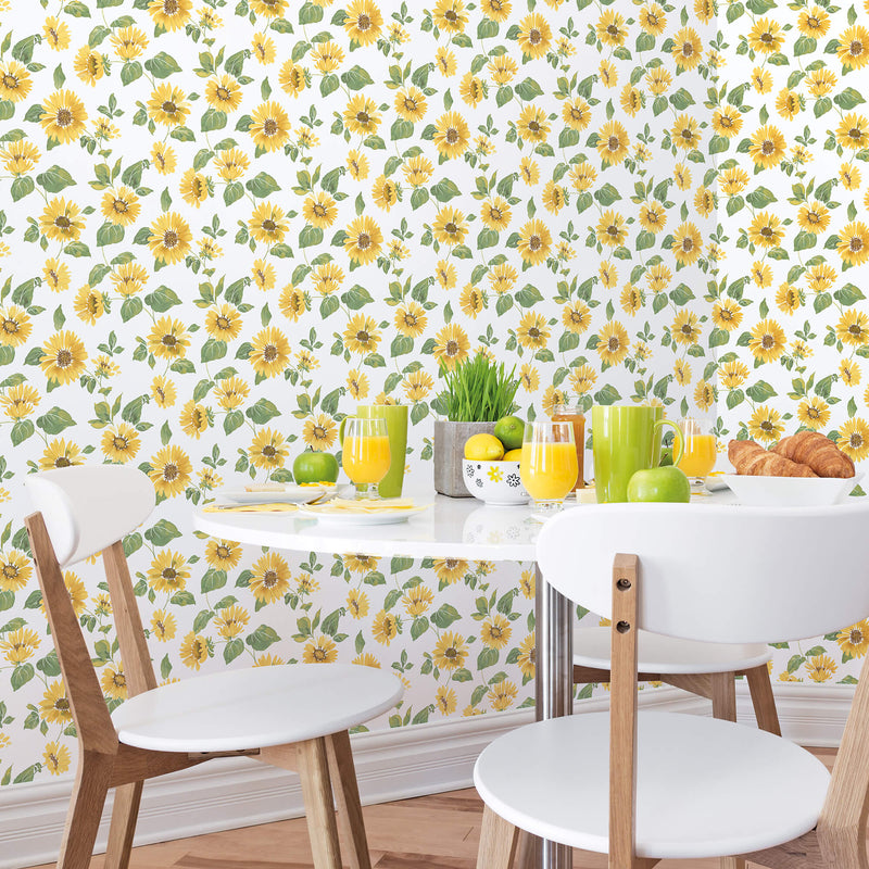 media image for Sunflower Trail Yellow/Green Wallpaper from the Just Kitchens Collection by Galerie Wallcoverings 23