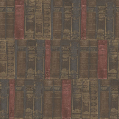 product image of Library Books Brown Wallpaper from the Nostalgie Collection by Galerie Wallcoverings 510