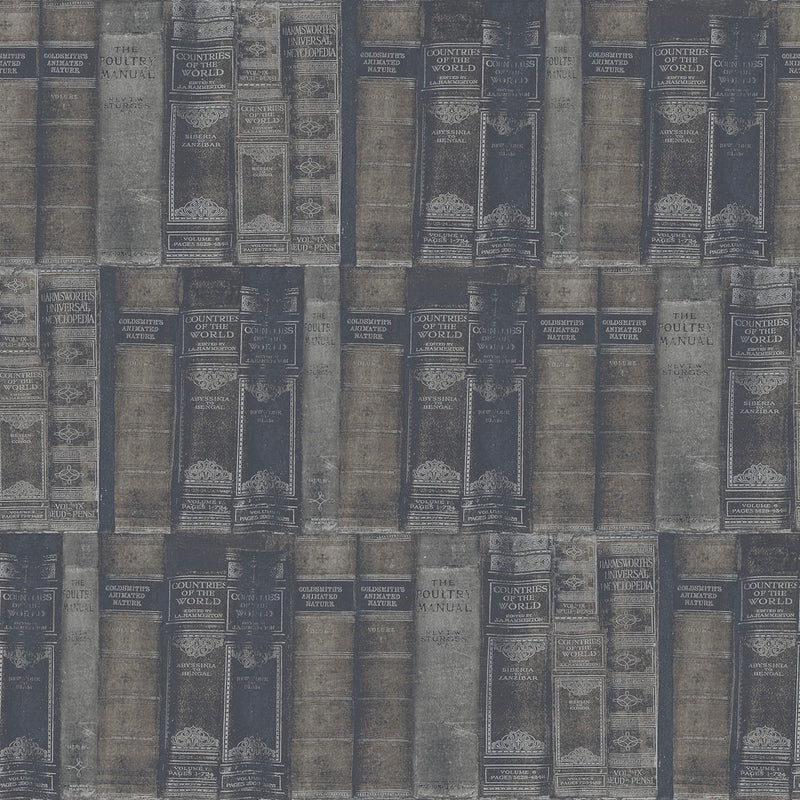 media image for Library Books Silver/Grey Wallpaper from the Nostalgie Collection by Galerie Wallcoverings 240