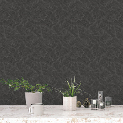 product image for Nordic Elements Plain Texture Wallpaper in Black 25