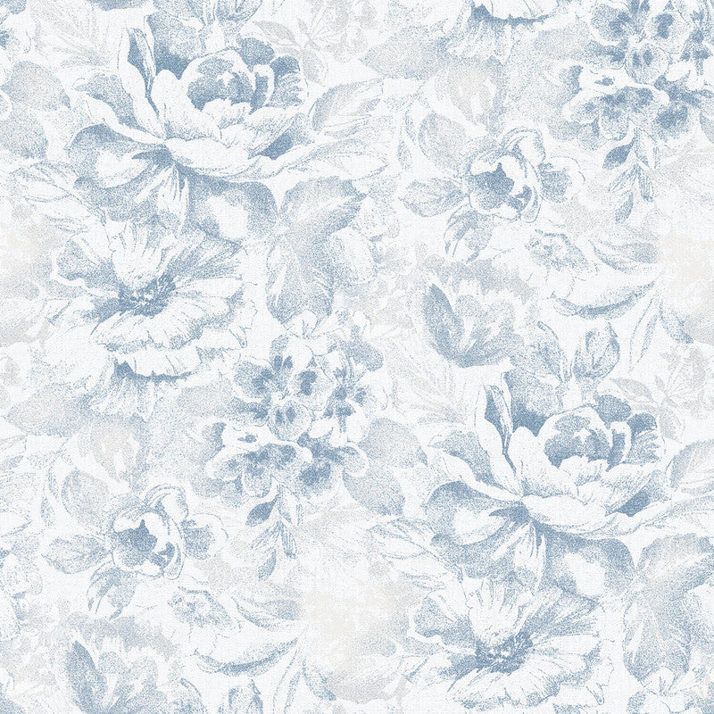 media image for Sample Nordic Elements Floral Wallpaper in Soft Blue 243