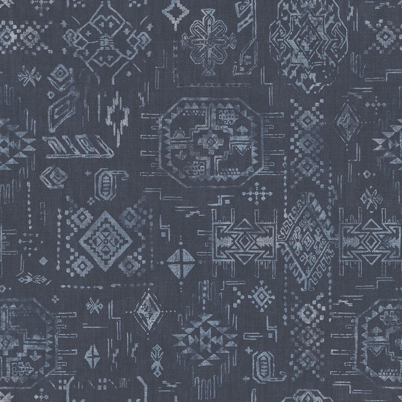 media image for Aztec Blue Wallpaper from the Global Fusion Collection by Galerie Wallcoverings 238