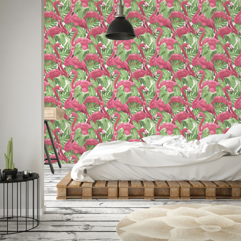 media image for Flamingos Pink Wallpaper from the Global Fusion Collection by Galerie Wallcoverings 227