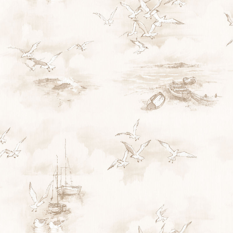 media image for Seagulls Brown Wallpaper from the Global Fusion Collection by Galerie Wallcoverings 228