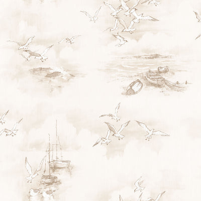 product image of sample seagulls brown wallpaper from the global fusion collection by galerie wallcoverings 1 531