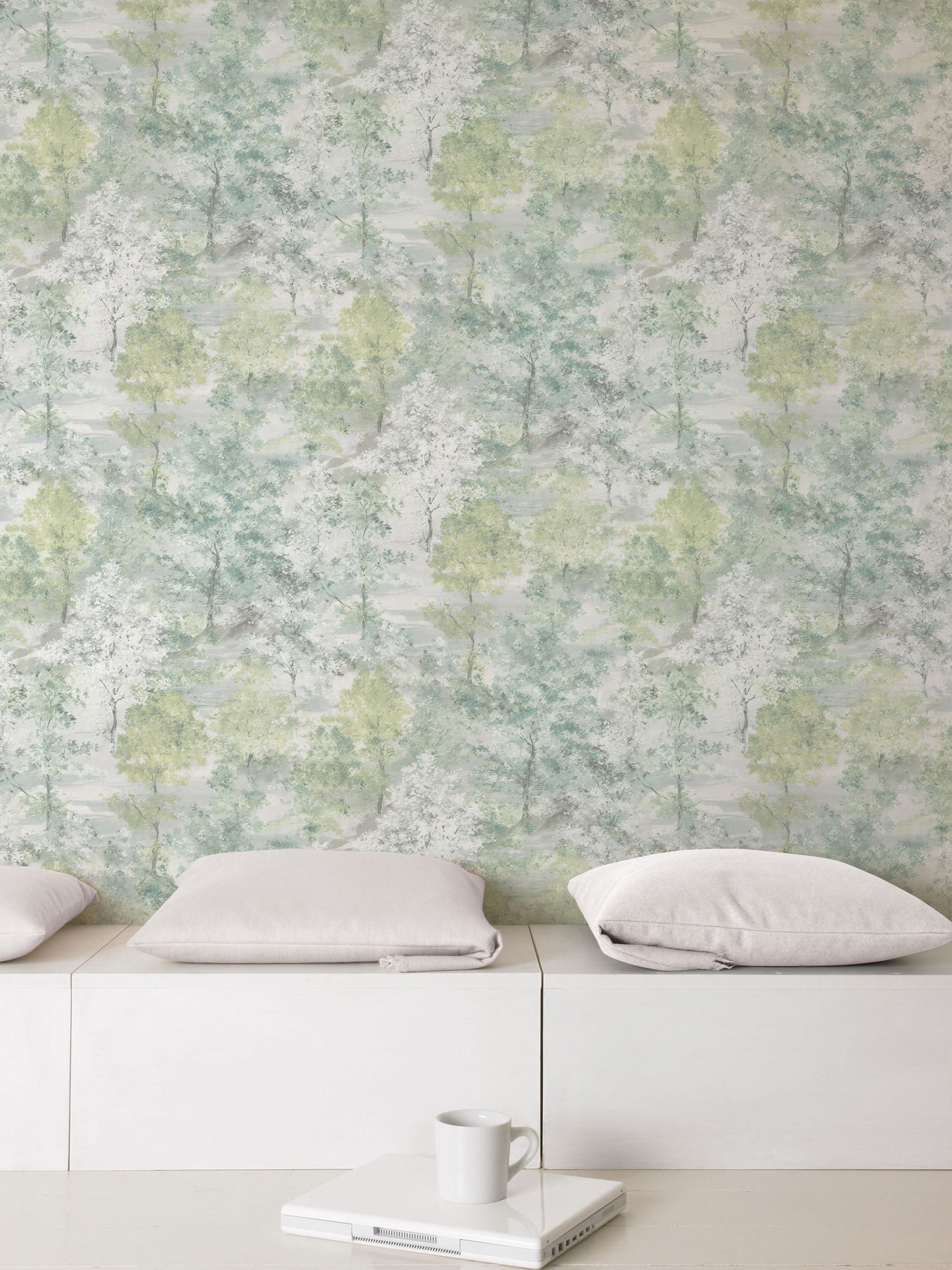 Shop Trees Green Wallpaper from the Global Fusion Collection | Burke Decor