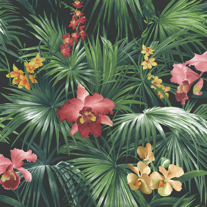 media image for Tropical Florals Red Wallpaper from the Global Fusion Collection by Galerie Wallcoverings 235