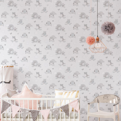 product image for Nursery Owl Grey Wallpaper from the Just 4 Kids 2 Collection by Galerie Wallcoverings 90