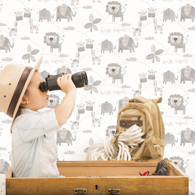 product image for Jungle Friends Grey/White Wallpaper from the Just 4 Kids 2 Collection by Galerie Wallcoverings 38