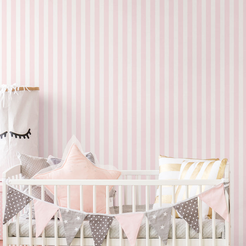 media image for Striped Pink Wallpaper from the Just 4 Kids 2 Collection by Galerie Wallcoverings 285
