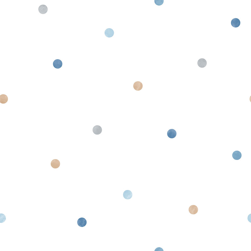 media image for Colorful Dot Blue Wallpaper from the Just 4 Kids 2 Collection by Galerie Wallcoverings 243