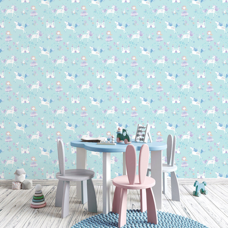 media image for Enchanted Blue Wallpaper from the Just 4 Kids 2 Collection by Galerie Wallcoverings 278