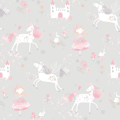 product image of sample enchanted grey pink wallpaper from the just 4 kids 2 collection by galerie wallcoverings 1 587