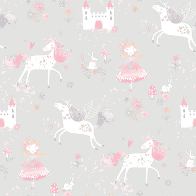 product image for Enchanted Grey/Pink Wallpaper from the Just 4 Kids 2 Collection by Galerie Wallcoverings 86