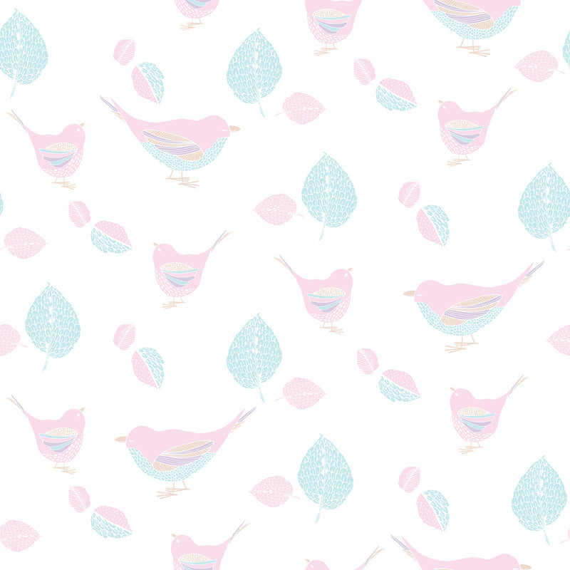 media image for Bird Pink Wallpaper from the Just 4 Kids 2 Collection by Galerie Wallcoverings 211