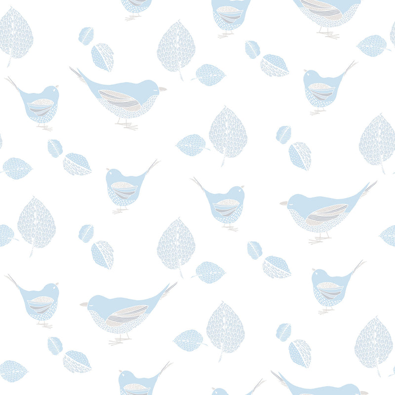 media image for Bird Blue Wallpaper from the Just 4 Kids 2 Collection by Galerie Wallcoverings 272