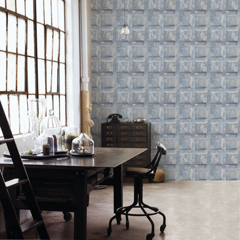 media image for Door Blue Beige Wallpaper from the Nostalgie Collection by Galerie Wallcoverings 276
