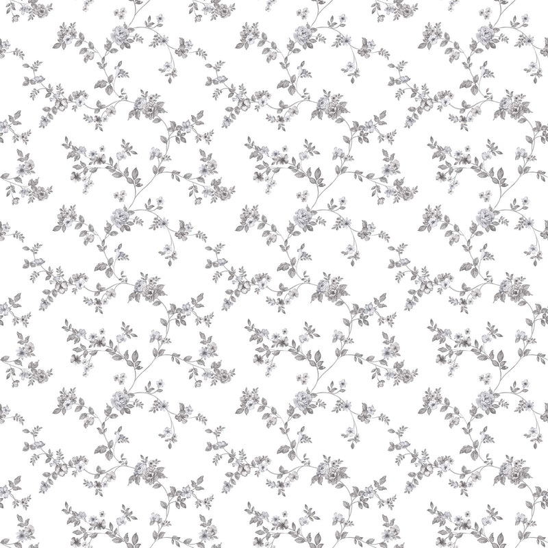 media image for Delicate Floral Black/Grey Wallpaper from the Small Prints Collection by Galerie Wallcoverings 284