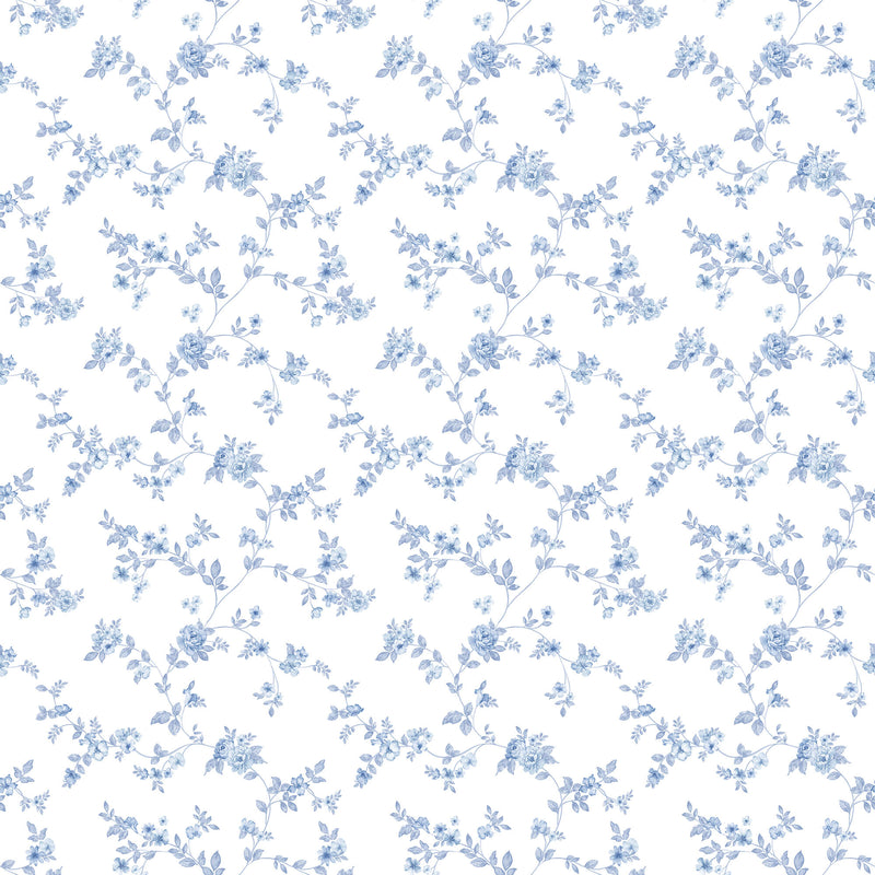 media image for sample delicate floral blue wallpaper from the small prints collection by galerie wallcoverings 1 229