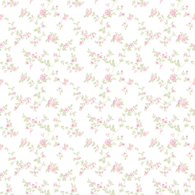 product image of Delicate Floral Pink/Green Wallpaper from the Small Prints Collection by Galerie Wallcoverings 521