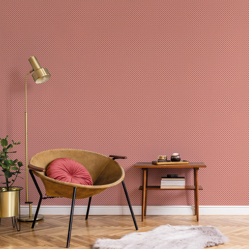 media image for Medallion Cranberry Wallpaper from the Small Prints Collection by Galerie Wallcoverings 237