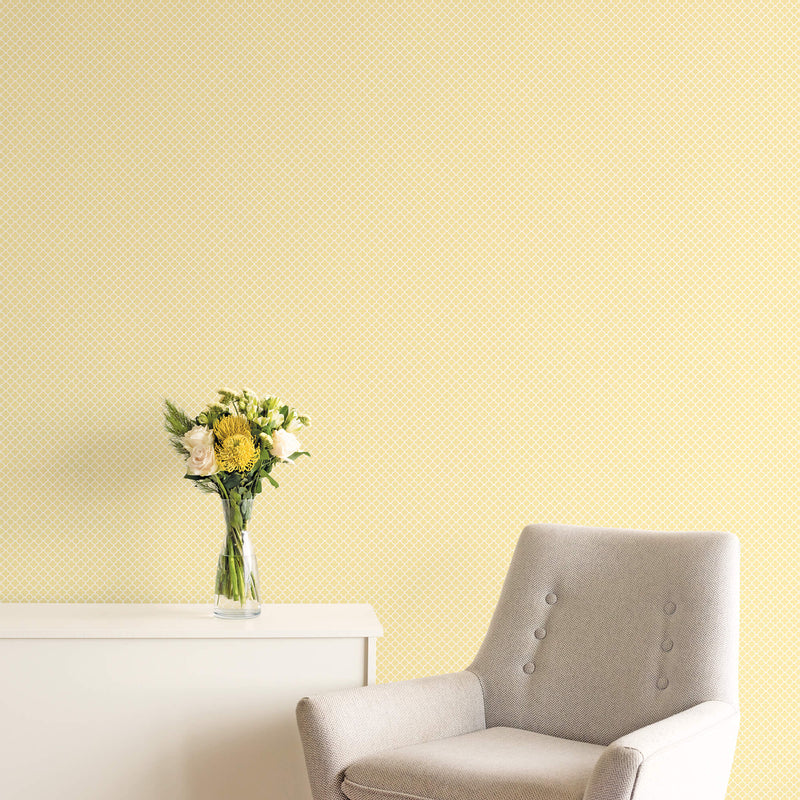 media image for Medallion Yellow Wallpaper from the Small Prints Collection by Galerie Wallcoverings 244